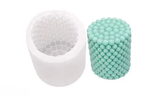 Bubble Pillar Candle Mold | Pearl Pillar Shape | 3D Geometric Silicone Wax Mold for Handmade Candles| DIY Soap| Home Décor image 4