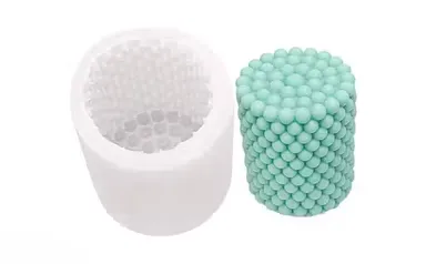 Bubble Pillar Candle Mold | Pearl Pillar Shape | 3D Geometric Silicone Wax Mold for Handmade Candles| DIY Soap| Home Décor thumbnail 3
