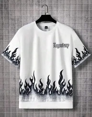 FIRE Printed Cotton T-Shirt – Half Sleeve Round Neck Unisex| Size XL thumbnail 0