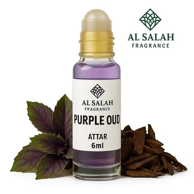 Purple Oud Fragrance Attar | 6ml Roll-On Long Lasting Perfume | Alcohol-Free Concentrated Oil for Men & Women | Travel-Friendly thumbnail 0