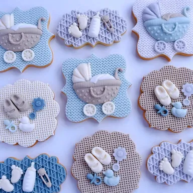 Baby Stroller Silicone Mold |BPA Free Food Grade Fondant Cake Toppers | Multipurpose Cupcake Candy Polymer Clay Decor thumbnail 2