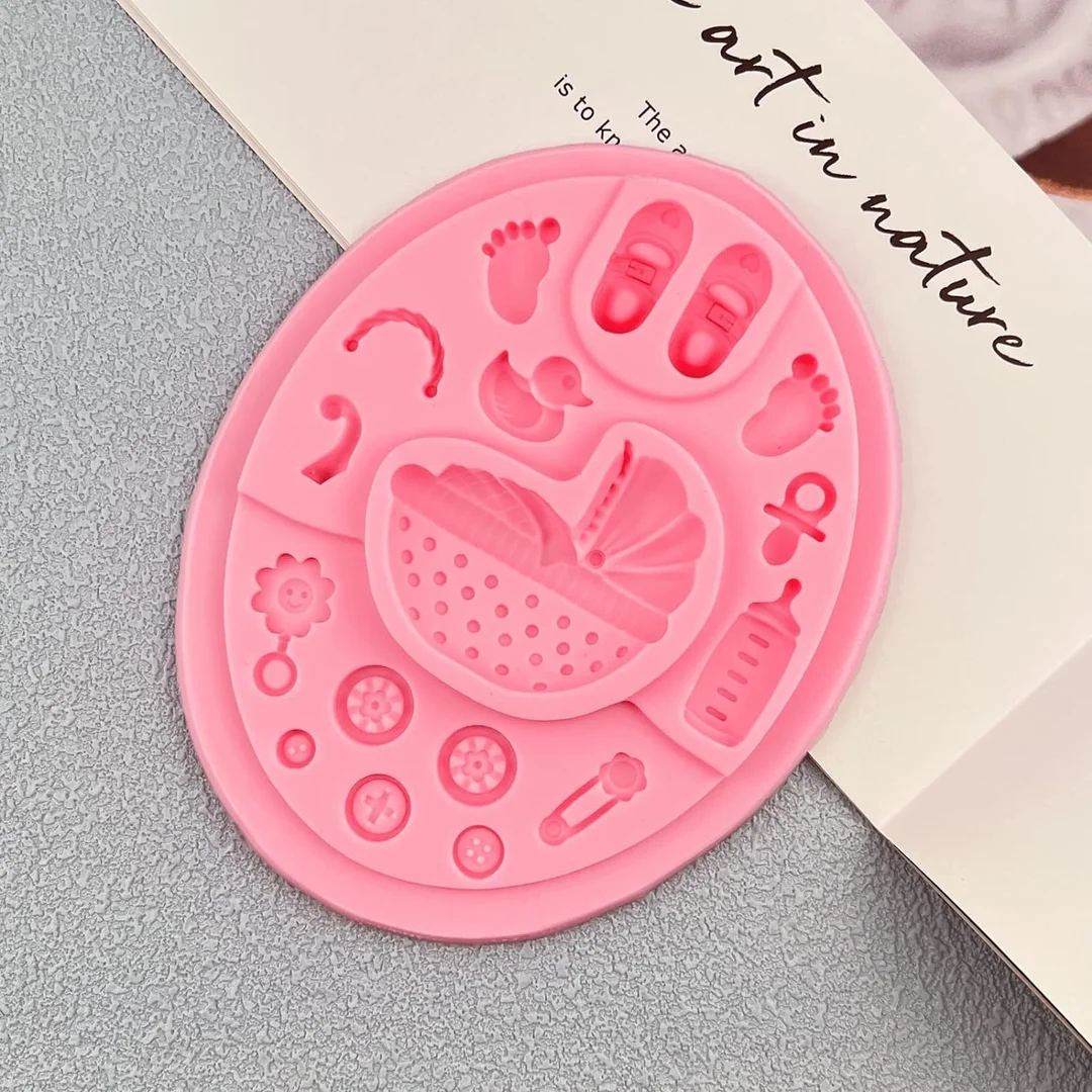 Baby Stroller Silicone Mold |BPA Free Food Grade Fondant Cake Toppers | Multipurpose Cupcake Candy Polymer Clay Decor image 5