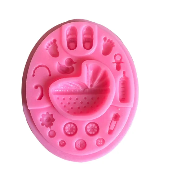 Baby Stroller Silicone Mold |BPA Free Food Grade Fondant Cake Toppers | Multipurpose Cupcake Candy Polymer Clay Decor image 1