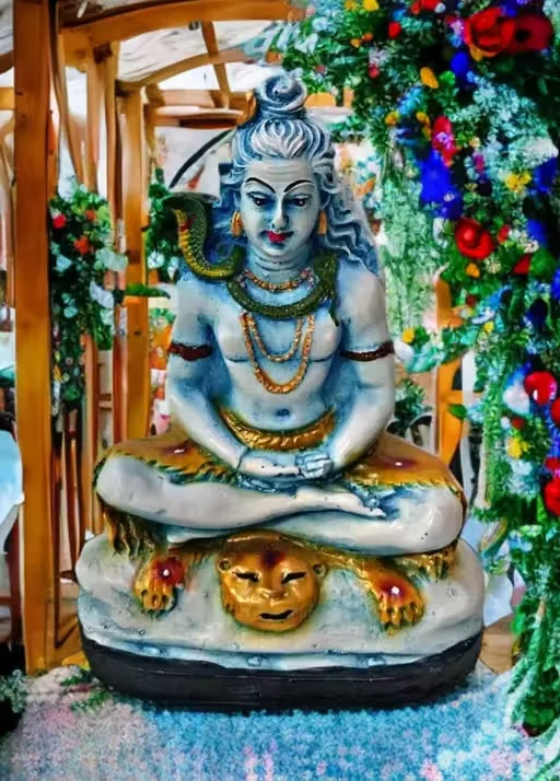 Shiv Samadhi Murti | Lord Shiva Meditation Idol Marble Look Statue for Home Temple| Car Dashboard  Puja| Gifting | 38 cm Handcrafted Resin Idol image 2
