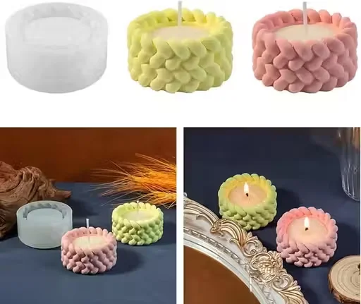 Knot Shape Tealight Holder Mold | 3D Silicone Candle & Jewelry Holder |Reusable Resin Mold for Home Decor| Cylinder Craft Mold image 1