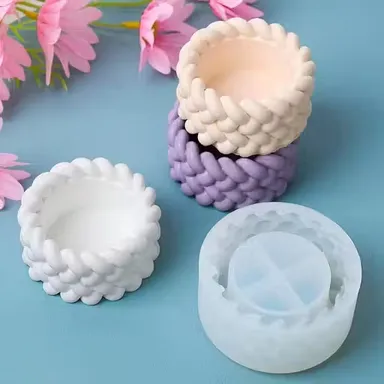 Knot Shape Tealight Holder Mold | 3D Silicone Candle & Jewelry Holder |Reusable Resin Mold for Home Decor| Cylinder Craft Mold thumbnail 2