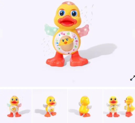 Dancing Duck Toy with Light and Music| Battery Operated| Kids Fun Gift| Colorful LED image 1