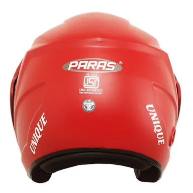 Paras Open Face Motorbike Helmet | Flip-Up Sun Visor | Matt Red Scooty Helmet for Men| Women & Youth Riders thumbnail 4