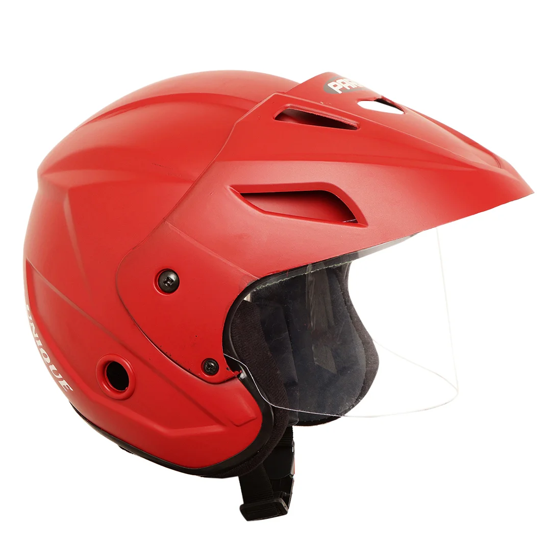 Paras Open Face Motorbike Helmet | Flip-Up Sun Visor | Matt Red Scooty Helmet for Men| Women & Youth Riders image 2