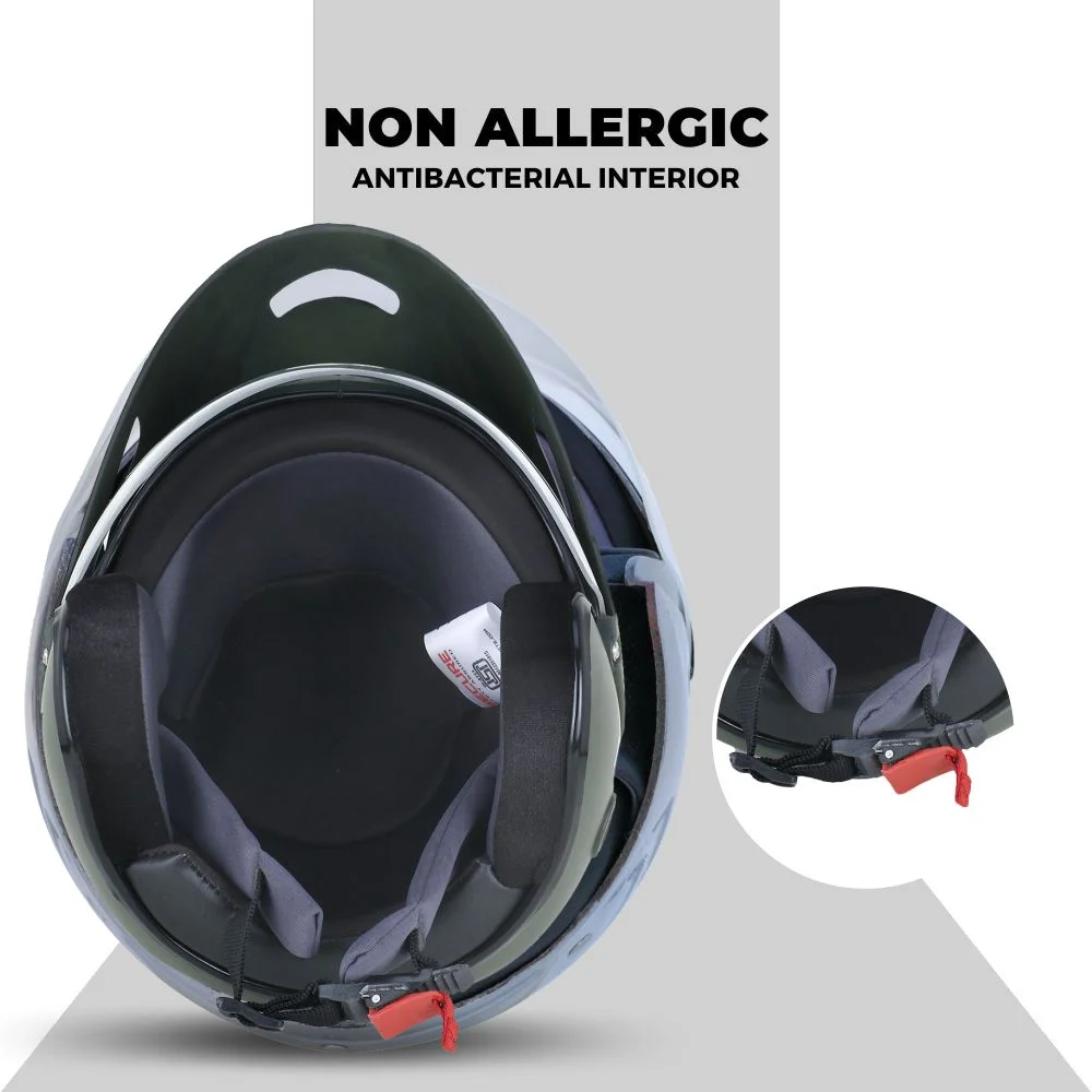 Paras Open Face Motorbike Helmet | Flip-Up Sun Shield | Black Scooty & Bike Helmet for Men| Women & Teens image 3