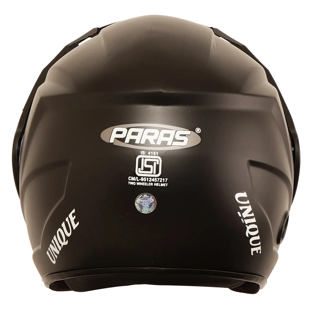 Paras Open Face Motorbike Helmet | Flip-Up Sun Shield | Black Scooty & Bike Helmet for Men| Women & Teens image 4