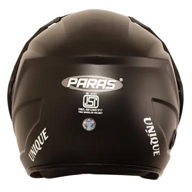 Paras Open Face Motorbike Helmet | Flip-Up Sun Shield | Black Scooty & Bike Helmet for Men| Women & Teens thumbnail 3