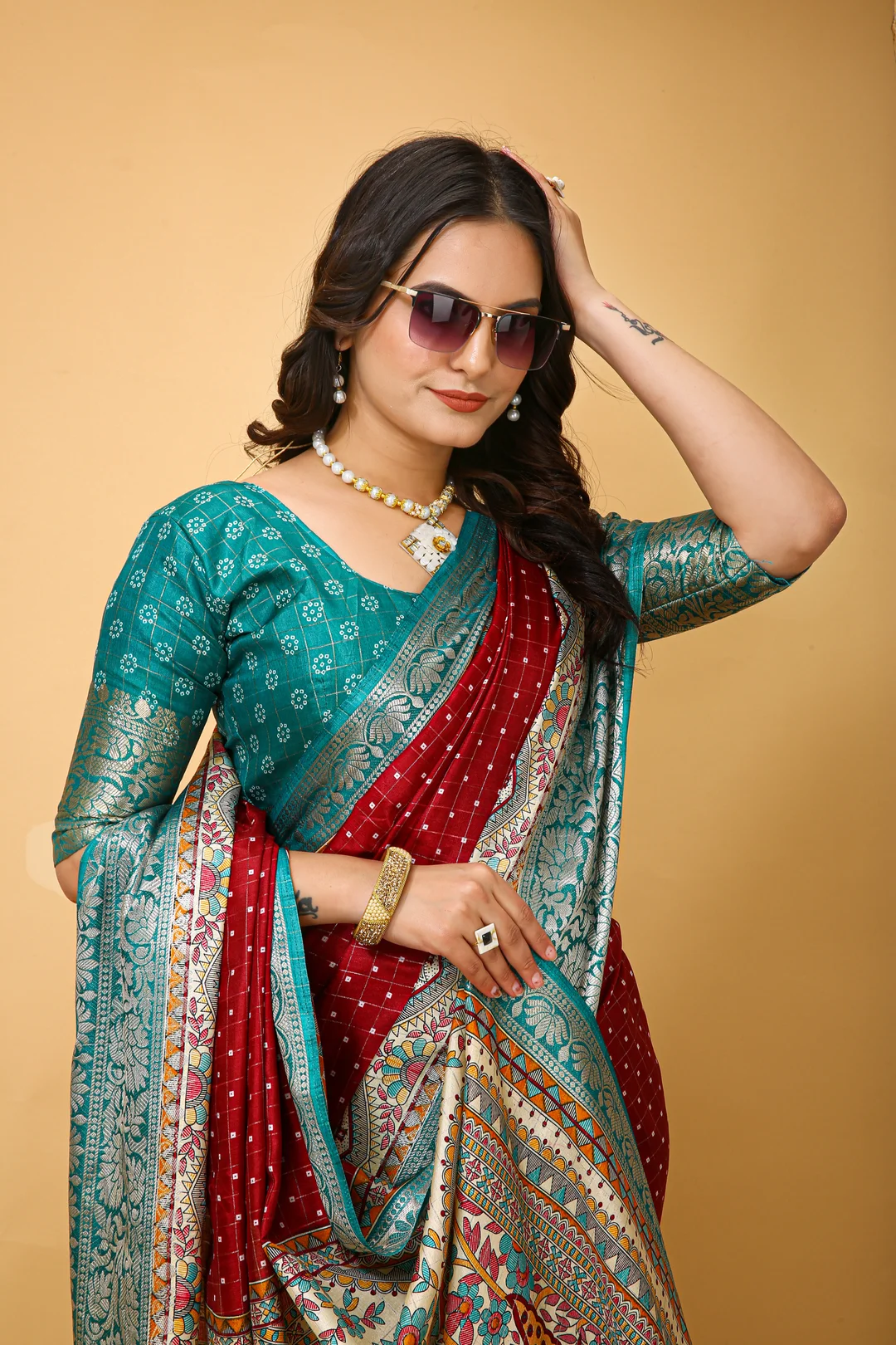 Maroon Rama Kanjivaram Art Silk Saree with Matching Blouse Piece for Women – Festival & Wedding Wear image 4