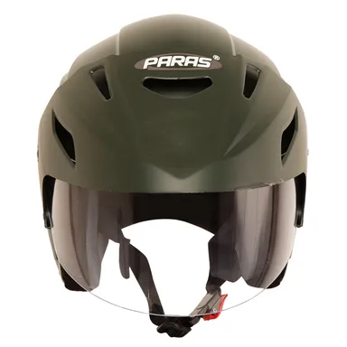 Paras Open Face Flip Up Sun Shield | Motorbike Scooty Helmet For Men Women Girls Boys Motorbike Helmet  Green thumbnail 2