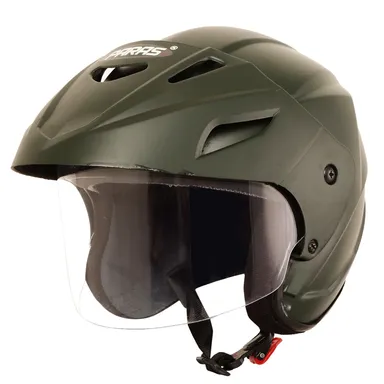 Paras Open Face Flip Up Sun Shield | Motorbike Scooty Helmet For Men Women Girls Boys Motorbike Helmet  Green thumbnail 4