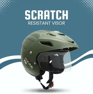 Paras Open Face Flip Up Sun Shield | Motorbike Scooty Helmet For Men Women Girls Boys Motorbike Helmet  Green thumbnail 3