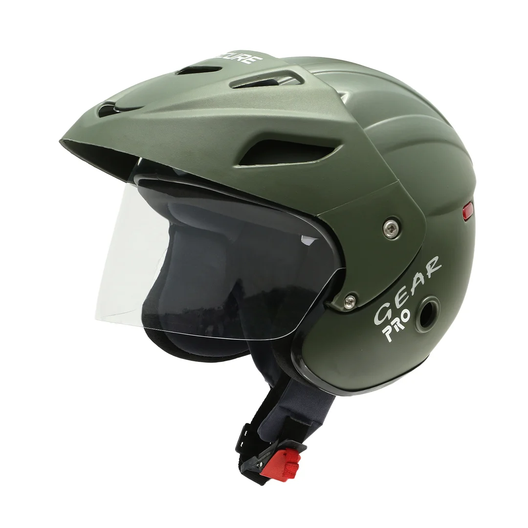 Paras Open Face Flip Up Sun Shield | Motorbike Scooty Helmet For Men Women Girls Boys Motorbike Helmet Green image 1