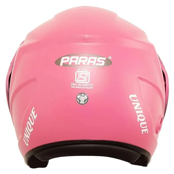 Paras Open Face Flip Up Sun Shield | Motorbike Scooty Helmet For Men Women Girls Boys Motorbike Helmet Pink image 4