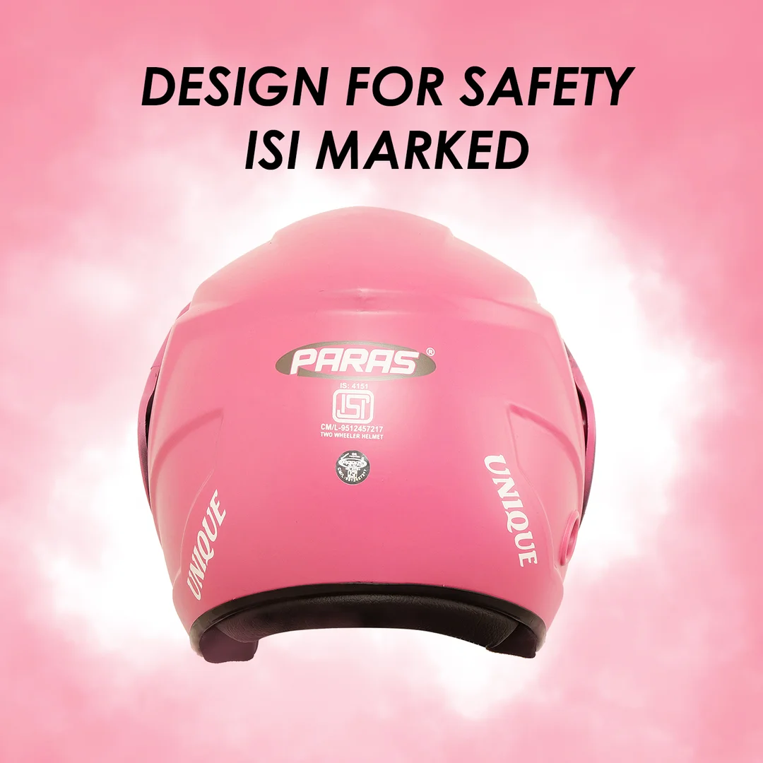 Paras Open Face Flip Up Sun Shield | Motorbike Scooty Helmet For Men Women Girls Boys Motorbike Helmet Pink image 5