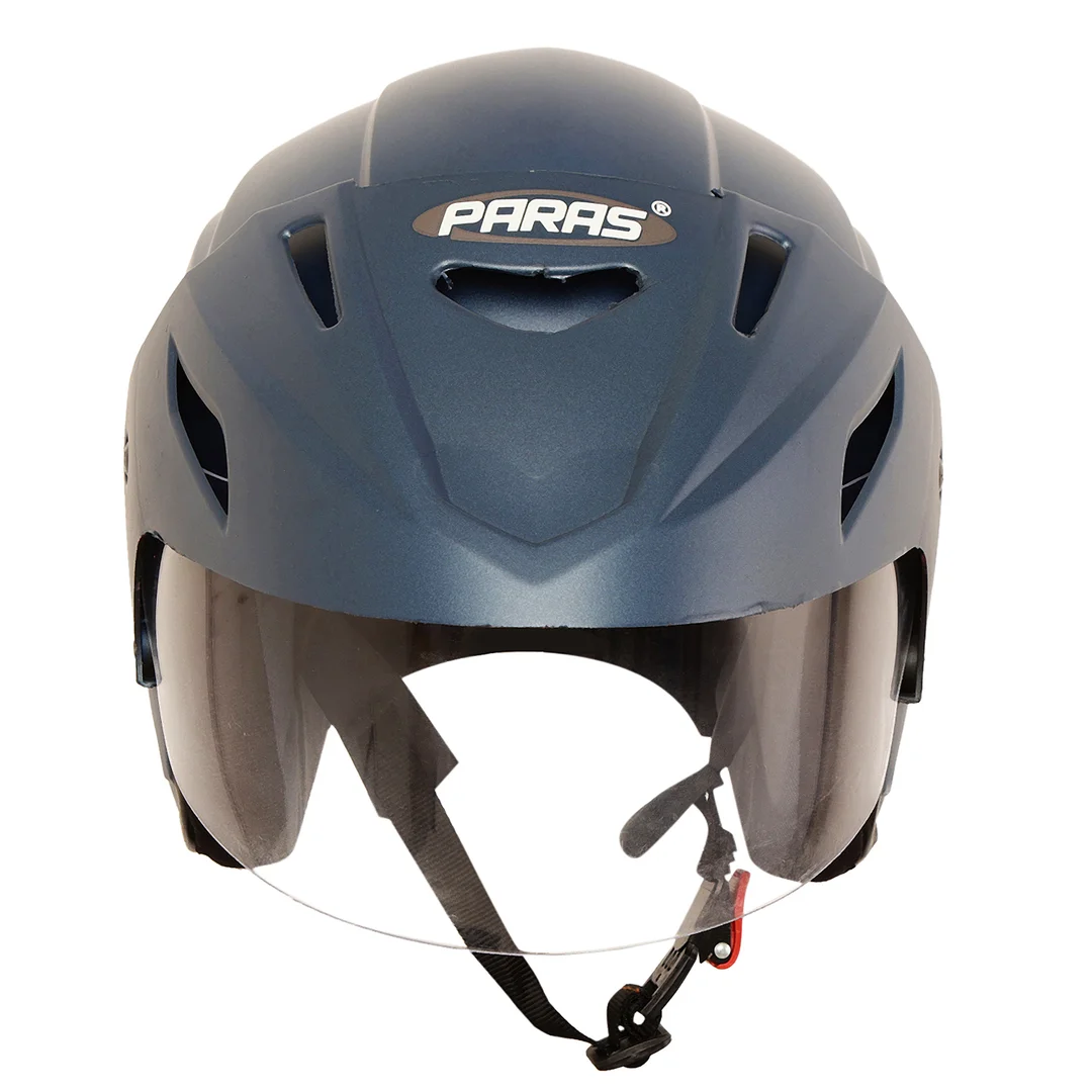 Paras Open Face Flip Up Sun Shield Motorbike | Scooty Helmet For Men Women Girls Boys Motorbike Helmet | Blue image 3