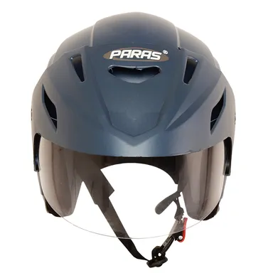 Paras Open Face Flip Up Sun Shield Motorbike | Scooty Helmet For Men Women Girls Boys Motorbike Helmet | Blue thumbnail 2