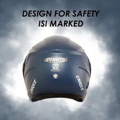 Paras Open Face Flip Up Sun Shield Motorbike | Scooty Helmet For Men Women Girls Boys Motorbike Helmet | Blue thumbnail 5