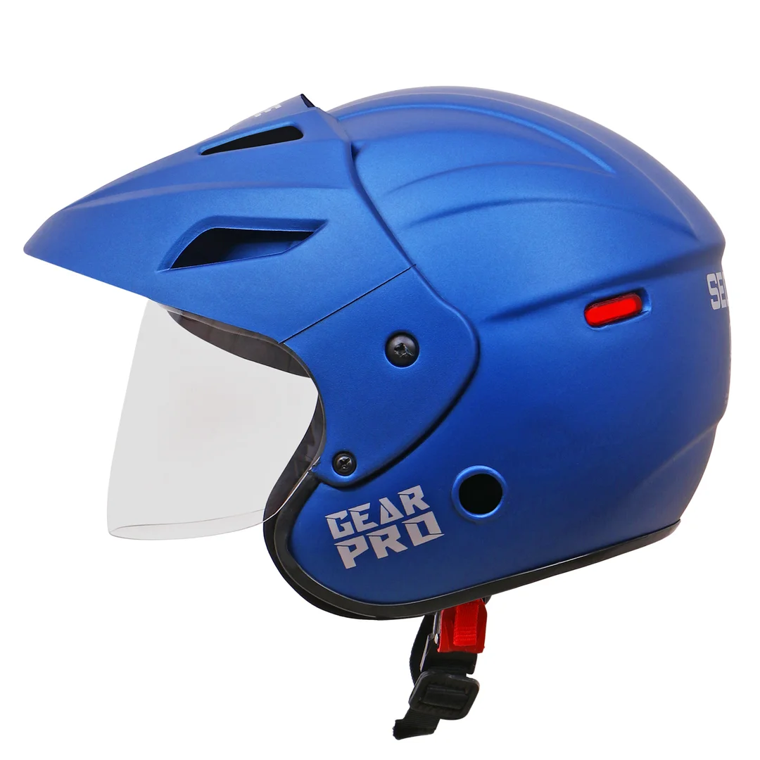 Paras Open Face Flip Up Sun Shield Motorbike | Scooty Helmet For Men Women Girls Boys Motorbike Helmet | Blue image 1