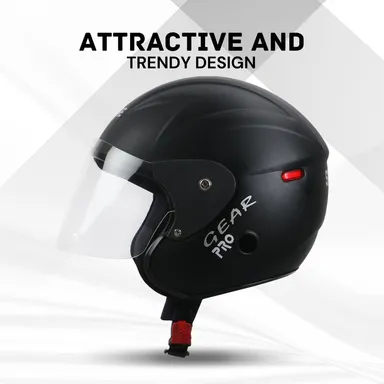 Paras Open Face Safe Riding | Motorbike Scooty Helmet For Men Women Girls Boys Motorbike Helmet  Black  thumbnail 1