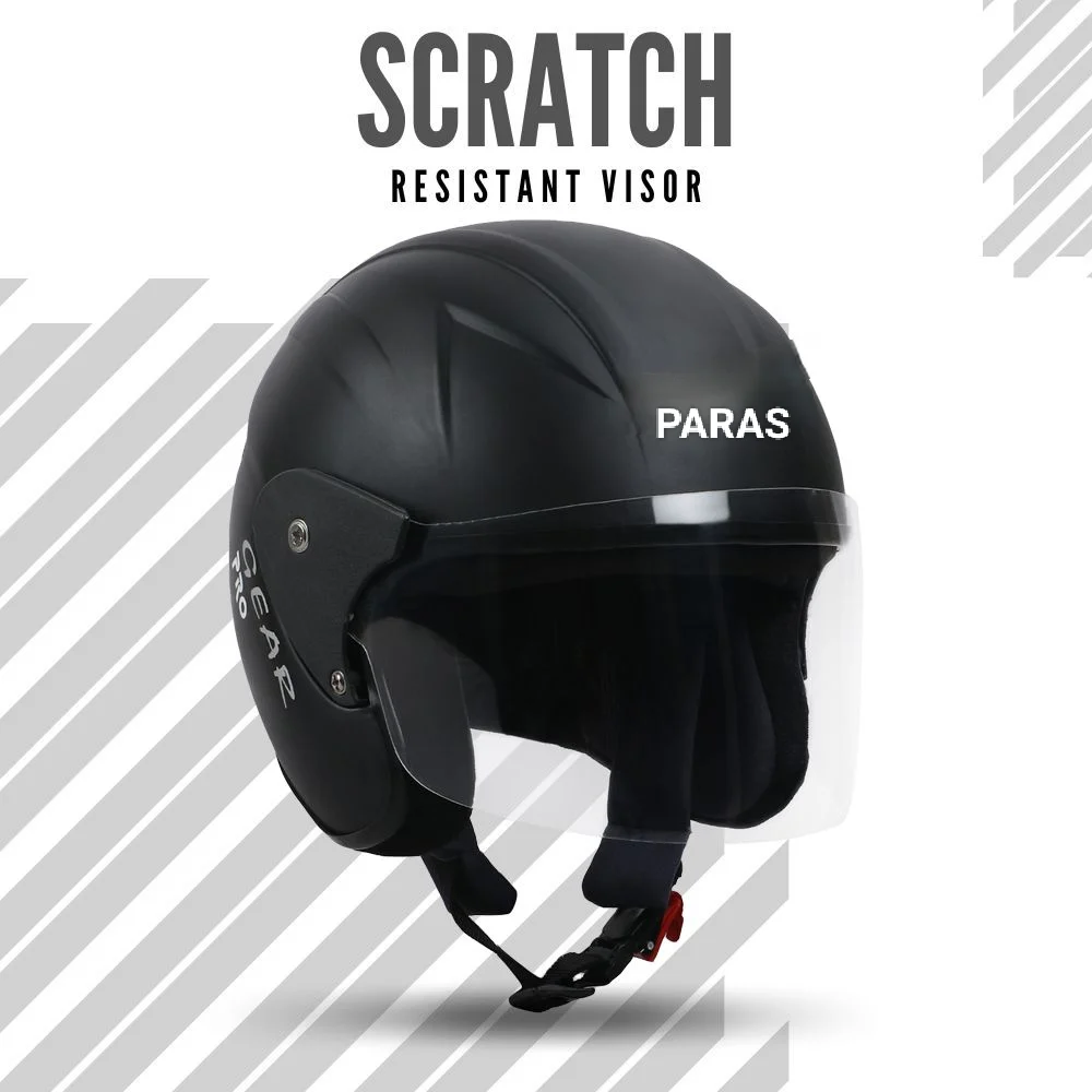 Paras Open Face Safe Riding | Motorbike Scooty Helmet For Men Women Girls Boys Motorbike Helmet Black image 4