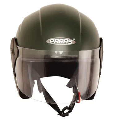 Paras Open Face Safe Riding | Motorbike Scooty Helmet For Men Women Girls Boys Motorbike Helmet Matt Green thumbnail 3