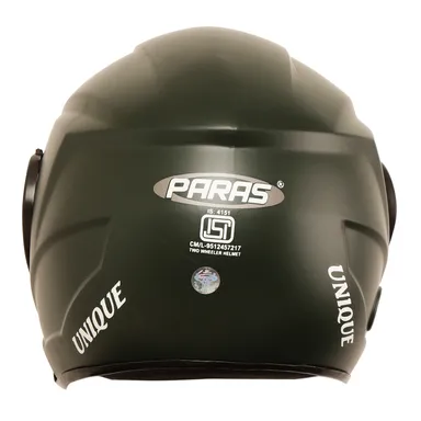Paras Open Face Safe Riding | Motorbike Scooty Helmet For Men Women Girls Boys Motorbike Helmet Matt Green thumbnail 5