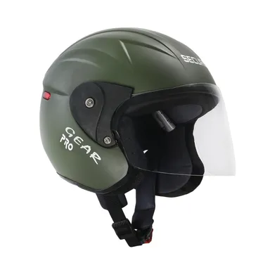 Paras Open Face Safe Riding | Motorbike Scooty Helmet For Men Women Girls Boys Motorbike Helmet Matt Green thumbnail 1