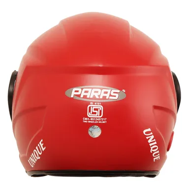 Open Face ISI Certified Scooty Helmet Red | Lightweight Polycarbonate | Unisex Rider thumbnail 5