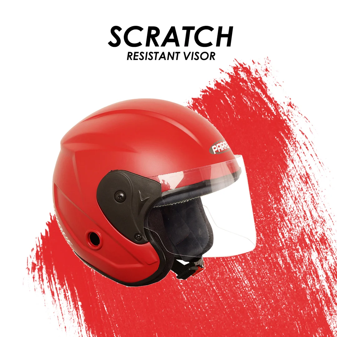 Open Face ISI Certified Scooty Helmet Red | Lightweight Polycarbonate | Unisex Rider image 4