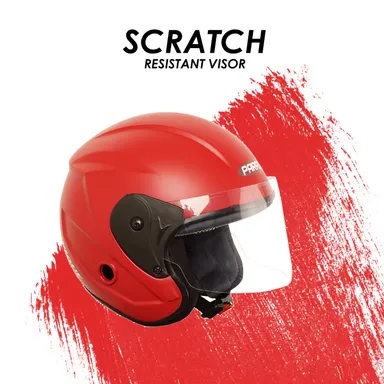 Open Face ISI Certified Scooty Helmet Red | Lightweight Polycarbonate | Unisex Rider thumbnail 3