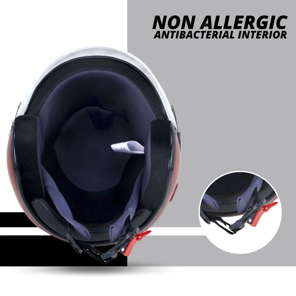Open Face ISI Certified Scooty Helmet Red | Lightweight Polycarbonate | Unisex Rider image 5