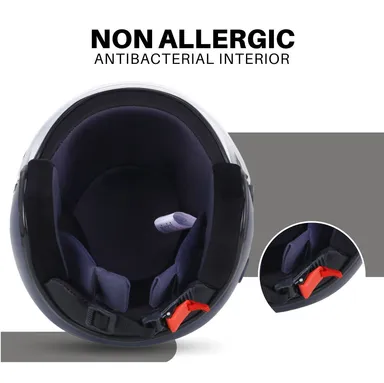 Open Face Helmet | Safe Riding Scooty Helmet | Blue Unisex ABS Shell thumbnail 4