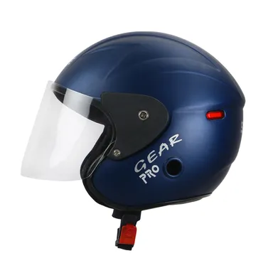 Open Face Helmet | Safe Riding Scooty Helmet | Blue Unisex ABS Shell thumbnail 0