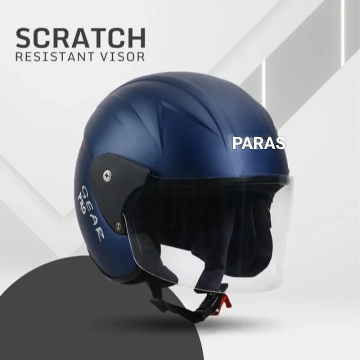 Open Face Helmet | Safe Riding Scooty Helmet | Blue Unisex ABS Shell image 4