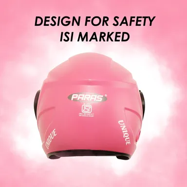 Open Face ISI Certified Scooty Helmet Pink | Lightweight Polycarbonate | Unisex Rider thumbnail 4