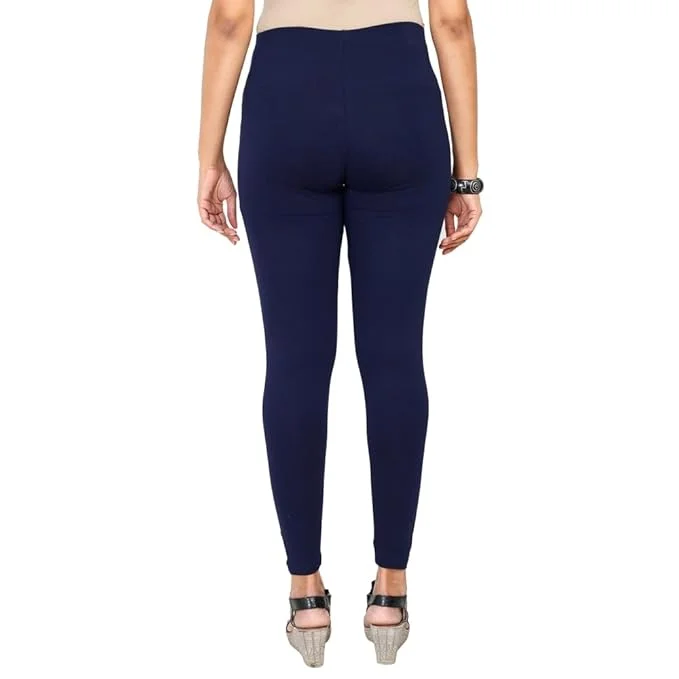 Soft Ankle Fit Leggings Navy Blue | Stretchy Comfortable Leggings | Women’s Casual & Activewear image 3