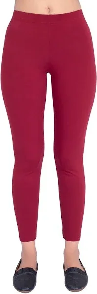 Soft Ankle Fit Leggings Maroon | Stretchy Comfortable Leggings | Women’s Casual & Activewear image 2