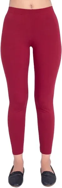 Soft Ankle Fit Leggings Maroon | Stretchy Comfortable Leggings | Women’s Casual & Activewear thumbnail 1