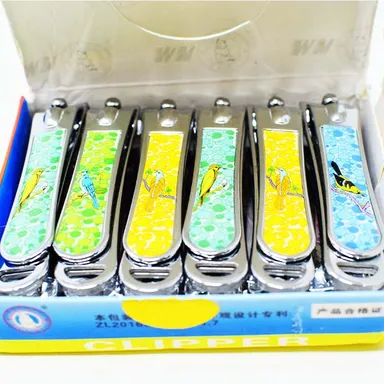 Printed Nail Clipper Set for Fingernails and Toenails Gift Pack with Multi-Colour Printed Handles, Stainless Steel Sharp Blades, Portable Grooming Kit for Men Women Kids