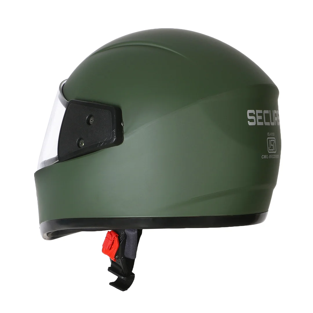 Premium Battle Green Full Face Motorbike Helmet | Scotty Helmet for Men Women Boys Girls | Lightweight Safety Certified image 5
