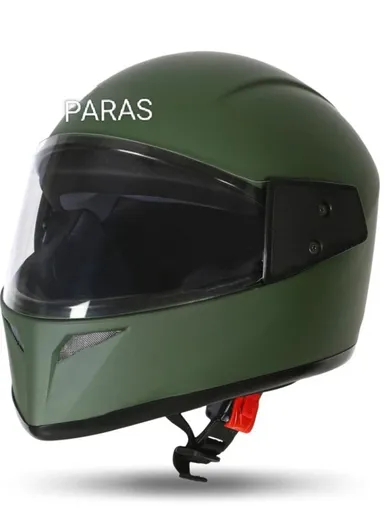 Premium Battle Green Full Face Motorbike Helmet | Scotty Helmet for Men Women Boys Girls | Lightweight Safety Certified thumbnail 1