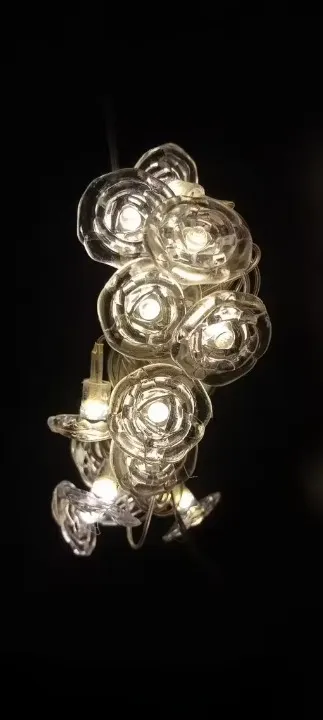 Crystal String Lights| French Rose Petal Plug-in LED Fairy Lights 3m | Warm White Decor for Wedding| Diwali| Party| Balcony thumbnail 0