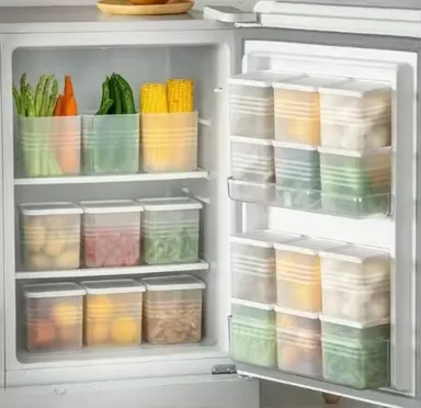 Freezer Storage Containers | Plastic Fridge Containers Pack of 6 | Food Organizer Boxes for Refrigerator