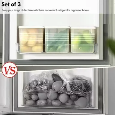 Freezer Storage Containers | Plastic Fridge Containers Pack of 6 | Food Organizer Boxes for Refrigerator thumbnail 1