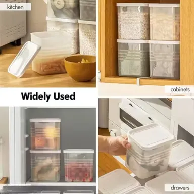 Freezer Storage Containers | Plastic Fridge Containers Pack of 6 | Food Organizer Boxes for Refrigerator thumbnail 3